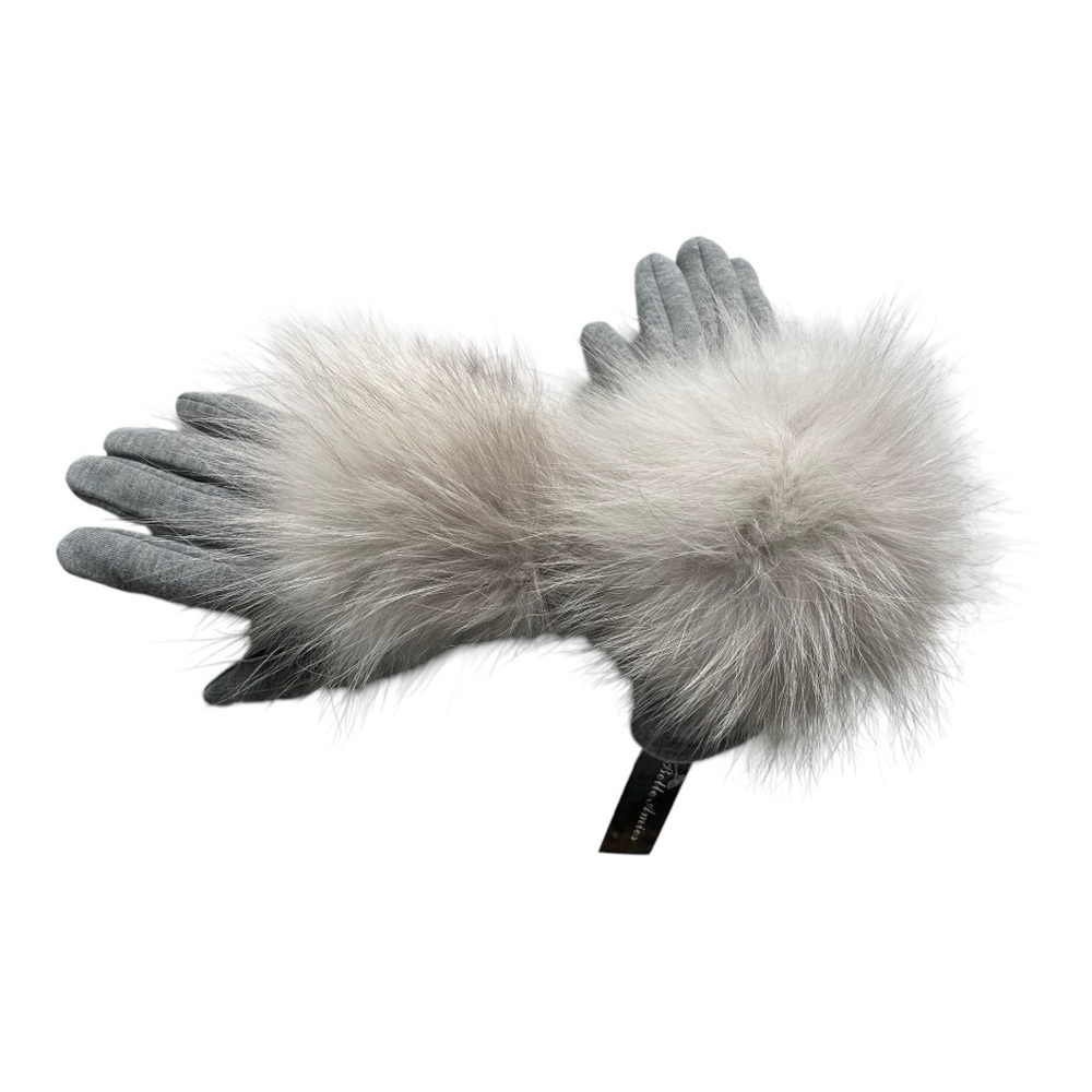 Mitchie’s Matching’s Woven Gloves With FOX Trim ~ NWT ~ M/L ~ Grey - Picture 2 of 4